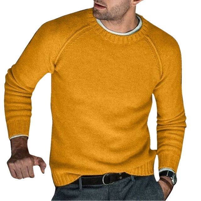 Mens Fashion Autumn Winter Warm Wool Knitted Pullovers Male Long Sleeve Solid Color Soft Slim Fit Casual Sweaters 2019 New