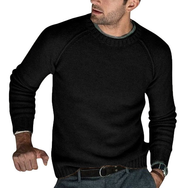 Mens Fashion Autumn Winter Warm Wool Knitted Pullovers Male Long Sleeve Solid Color Soft Slim Fit Casual Sweaters 2019 New