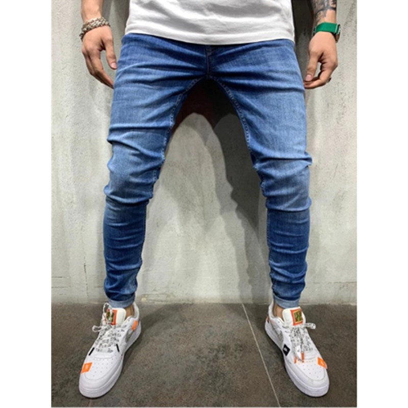 3 Styles Men Stretchy Skinny Biker Slim Fit Denim Men Multi-pocket zipper pencil Pants men casual jeans fashion Casual Trousers