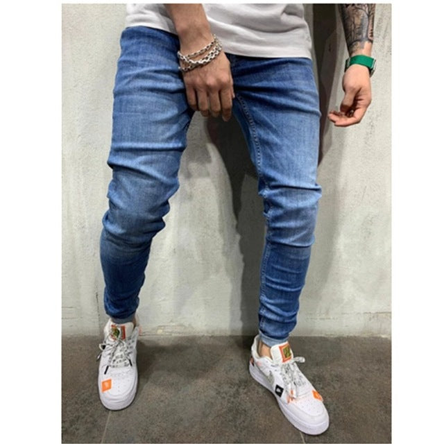 3 Styles Men Stretchy Skinny Biker Slim Fit Denim Men Multi-pocket zipper pencil Pants men casual jeans fashion Casual Trousers