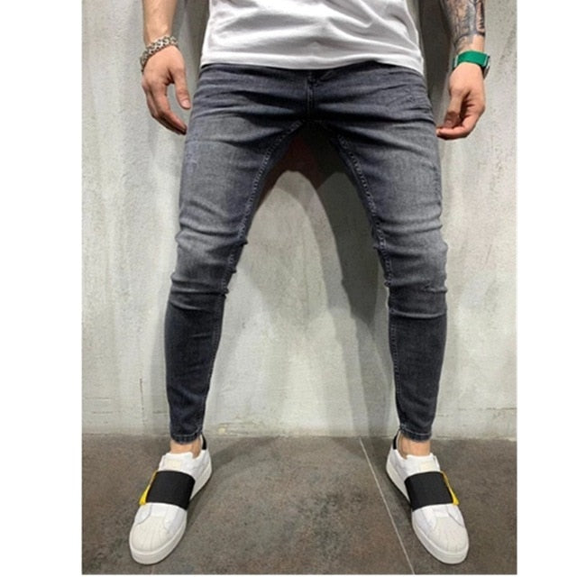3 Styles Men Stretchy Skinny Biker Slim Fit Denim Men Multi-pocket zipper pencil Pants men casual jeans fashion Casual Trousers
