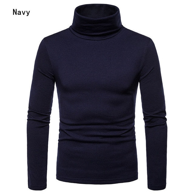 2019 New Brand Men's Thermal  Turtle Neck Skivvy Turtleneck Sweaters Stretch Casual Tops US
