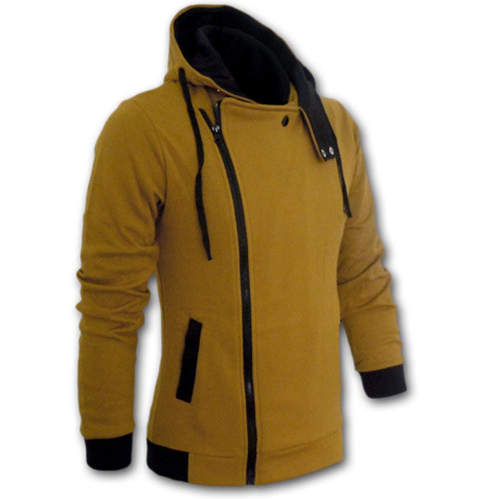 Men's sportswear is fashionable Side Zipper  Drawstring Long Sleeve Sweatshirt Hooded Jacket Coat Sport coat