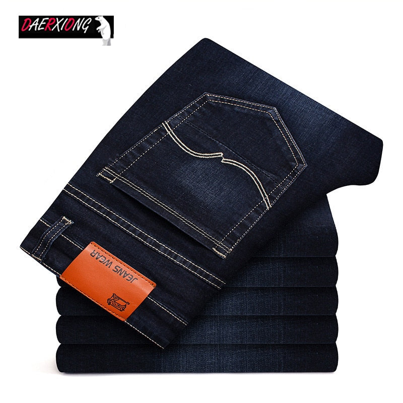 Men's Brand Stretch Jeans 2020 New Business Cotton Denim Trousers Slim Fit Jeans  straight Denim Pants Male Plus Size28- 40