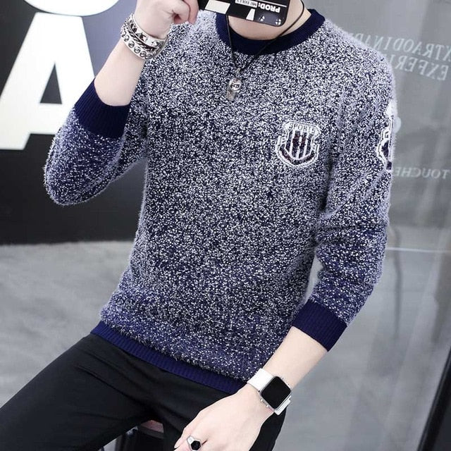 2020 Spring Korean Fashion Sweater Men Female Sika Deer Pattern Casual Knitted Pullover Slim Fit Christmas Gift Male Pull Sweter