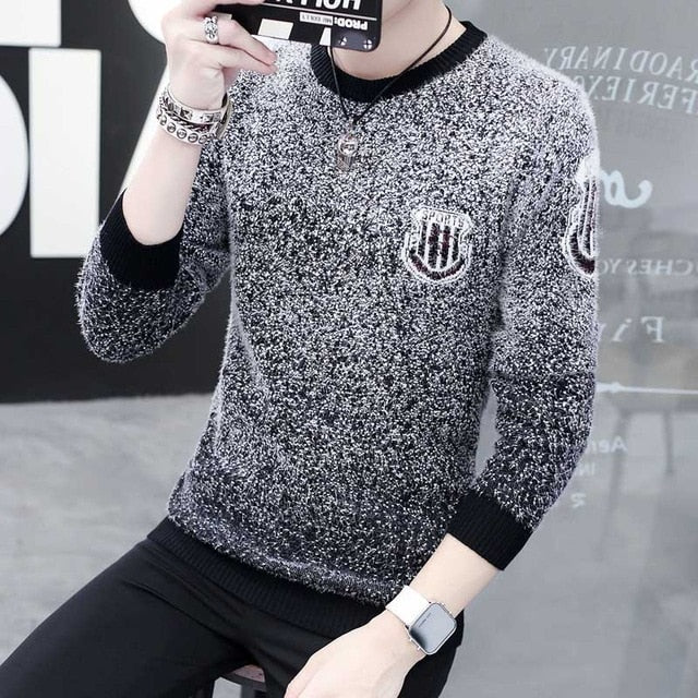 2020 Spring Korean Fashion Sweater Men Female Sika Deer Pattern Casual Knitted Pullover Slim Fit Christmas Gift Male Pull Sweter