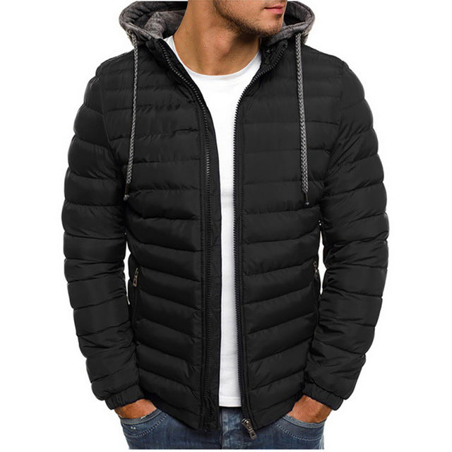2019 New Fashion Slim Coats parkas Men's Lightweight Windproof Packable Jacket Solid winter Warm Hip Hop Male Jackests Outwear