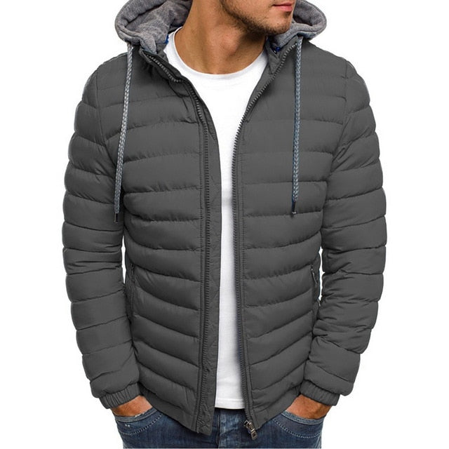 2019 New Fashion Slim Coats parkas Men's Lightweight Windproof Packable Jacket Solid winter Warm Hip Hop Male Jackests Outwear