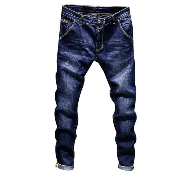 JODIMITTY Stretch Denim Pants Solid Slim Fit Jeans Men Casual Biker Denim Jeans Male Street Hip Hop Vintage Trouser Skinny Pant