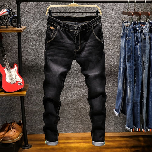 Fashion Men Casual Jeans Slim fit Trousers Tight Pants / Skinny Jeans Men Straight Mens Denim Jeans / Male Stretch Trouser Pants
