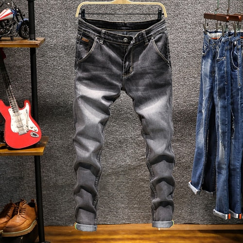 Fashion Men Casual Jeans Slim fit Trousers Tight Pants / Skinny Jeans Men Straight Mens Denim Jeans / Male Stretch Trouser Pants