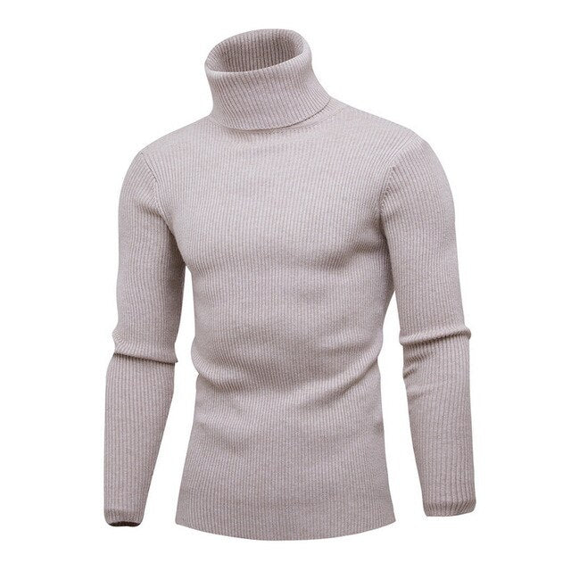 Dihope Spring Warm Turtleneck Sweater Men Fashion Solid Knitted Mens Sweaters 2020 Casual Male Double Collar Slim  Pullover