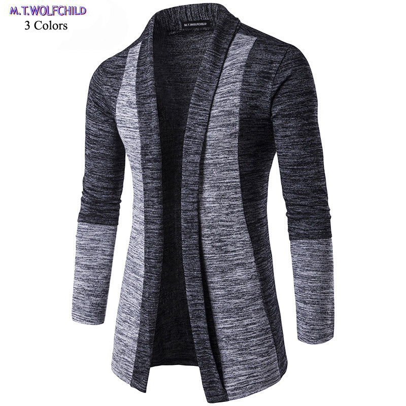 Mens sweaters 2018 Autumn mens v-neck long sleeve patchwork knitted coats casual mens cardigan knitting sweaters fashion spring