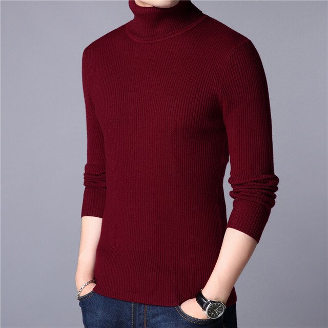 Christmas Sweater Men Clothes 2019 Winter Thick Warm Mens Sweaters Casual Classic Turtleneck Cashmere Pullover Men J741