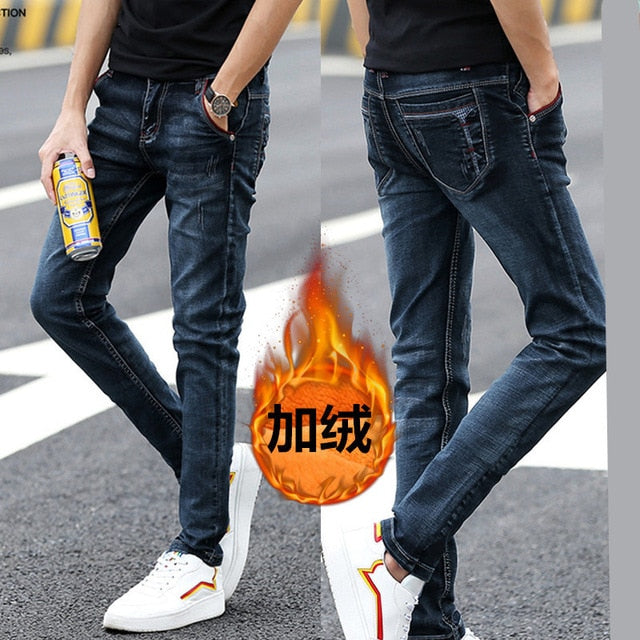 Fashion Men Casual Stretch Skinny Jeans Bound Feet Trend Youth Cowboy Long Pants Male Hiphop Skinny Jeans For Men Streetwear