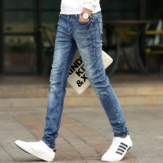 Fashion Men Casual Stretch Skinny Jeans Bound Feet Trend Youth Cowboy Long Pants Male Hiphop Skinny Jeans For Men Streetwear