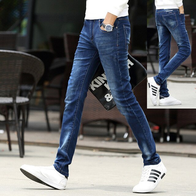 Fashion Men Casual Stretch Skinny Jeans Bound Feet Trend Youth Cowboy Long Pants Male Hiphop Skinny Jeans For Men Streetwear