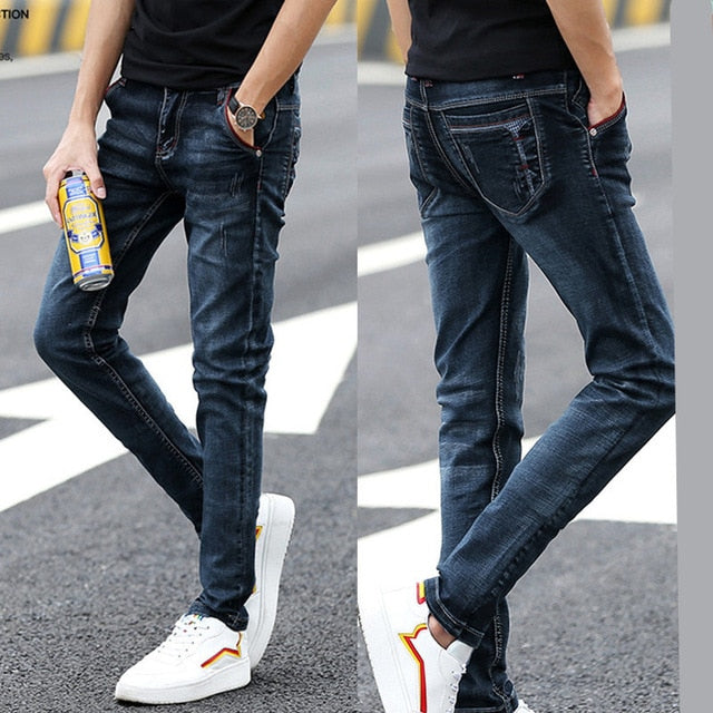 Fashion Men Casual Stretch Skinny Jeans Bound Feet Trend Youth Cowboy Long Pants Male Hiphop Skinny Jeans For Men Streetwear