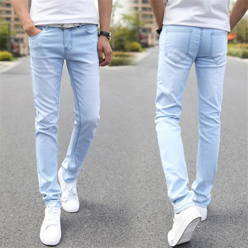 Hot Sale Men's Denim Cheap Jeans Slim Fit Men Jeans Pants Stretch Light Blue Trousers High Quality  Casual Fashion Cow Boy Male