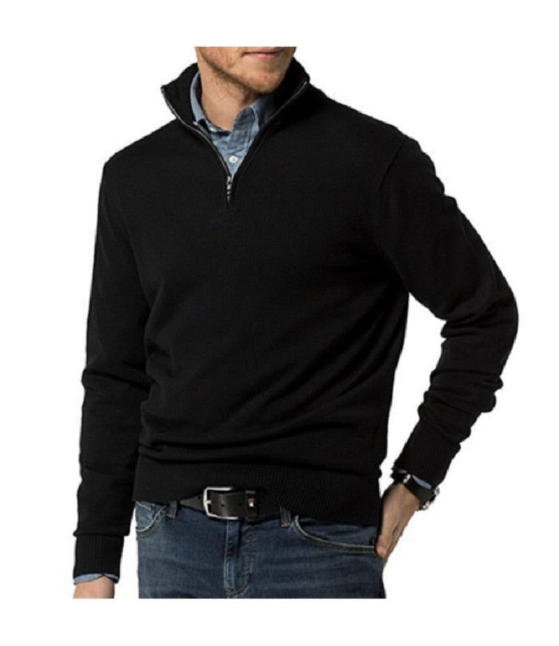 2017 New Mens Casual Slim Fit Mock Neck Half-Zip up Basic Designed Cardigan Sweater