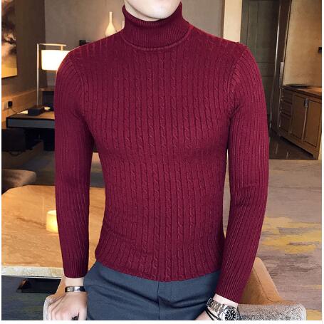 Turtleneck Sweater Men Wool Pullover Mens Sweaters Stripe Turtle Neck Male Sweter Jumper Casual Thermal High Quality Moose
